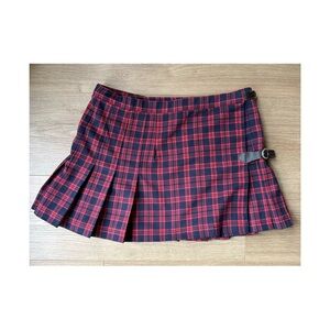 Brandy Melville Red and Black Plaid Mini Skirt